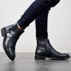 Arkbird Chelsea Ankle Boots for Men Genuine Leather Oxford Casual and Formal Dress BootLight Black