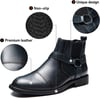 Arkbird Chelsea Ankle Boots for Men Genuine Leather Oxford Casual and Formal Dress BootLight Black