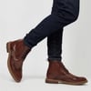 Arkbird Mens Chelsea Boots Stylish and Comfort Leather Chukka Ankle Boots with ZipperCoffee339