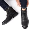 Arkbird Mens Chelsea Boots Stylish and Comfort Leather Chukka Ankle Boots with ZipperGrayblack806