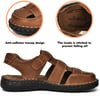 Arkbird Mens Sandals Closed Toe Leather Fisherman Outdoor Hiking Sport Shoes SummerBrown81