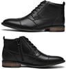 Mens Fashion Oxford Dress Boots Leather Chukka Ankle Boot Business Work Daily Shoes for MenBlack218