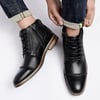 Mens Fashion Oxford Dress Boots Leather Chukka Ankle Boot Business Work Daily Shoes for MenBlack889