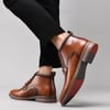 Mens Fashion Oxford Dress Boots Leather Chukka Ankle Boot Business Work Daily Shoes for MenBrown363