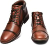 Mens Fashion Oxford Dress Boots Leather Chukka Ankle Boot Business Work Daily Shoes for MenBrownp889