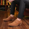 Mens Oxford Casual LaceUp Dress ShoesDarkbrown533