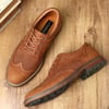 Mens Oxford Casual LaceUp Dress ShoesWingtipapricot