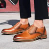 Mens Oxford Dress Shoes Classic Fashion Genuine Leather Business Work Shoe for MenBrown 815