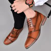 Mens Oxford Dress Shoes Classic Fashion Genuine Leather Business Work Shoe for MenBrown926