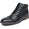 Mens Fashion Oxford Dress Boots Leather Chukka Ankle Boot Business Work Daily Shoes for MenBlack Grey889