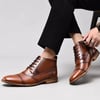 Mens Fashion Oxford Dress Boots Leather Chukka Ankle Boot Business Work Daily Shoes for MenBrown218