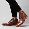 Mens Fashion Oxford Dress Boots Leather Chukka Ankle Boot Business Work Daily Shoes for MenBrown218