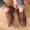 Mens Oxford Casual LaceUp Dress ShoesWingtipbrown