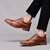 Mens Oxford Dress Shoes Classic Fashion Genuine Leather Business Work Shoe for MenYellow Brownp807