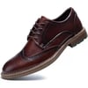 Mens Oxford Casual LaceUp Dress ShoesDark Brown 333