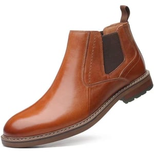 Arkbird Chelsea Ankle Boots for Men Genuine Leather Oxford Casual and Formal Dress BootBrown