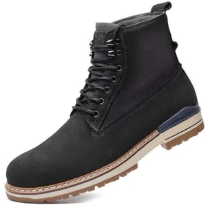 Mens Oil Full Grain Leather Boots Lightweight amp NonSlip Mid Ankle Boot for Outdoor Allmatch Fashion StyleSuedeblack