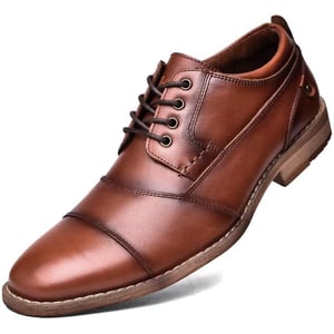 Mens Oxford Casual LaceUp Dress ShoesBrown963