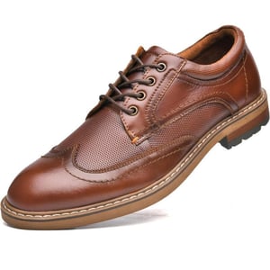 Mens Oxford Casual LaceUp Dress ShoesBrownish588