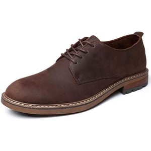 Mens Oxford Casual LaceUp Dress ShoesCoffee