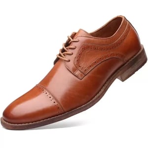 Mens Oxford Casual LaceUp Dress ShoesBrown533