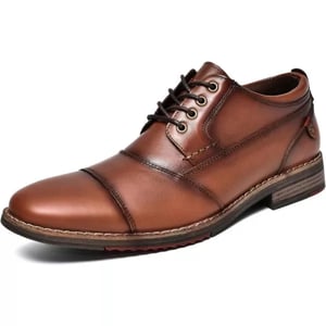 Mens Oxford Dress Shoes Classic Fashion Genuine Leather Business Work Shoe for MenBrown926