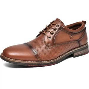 Mens Oxford Dress Shoes Classic Fashion Genuine Leather Business Work Shoe for MenYellow Brownp807