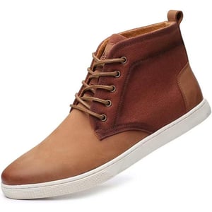 Arkbird Casual Sneaker Shoes Laceup Leather Chukka Boots for Men818brown