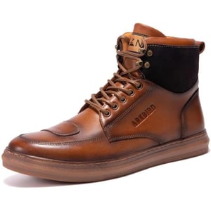 Arkbird Casual Sneaker Shoes Laceup Leather Chukka Boots for MenDark Brown1166