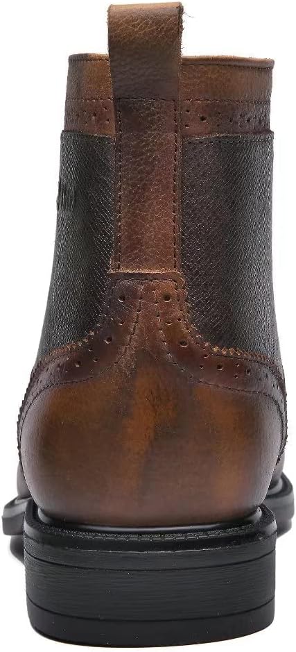 Arkbird Chelsea Ankle Boots for Men Genuine Leather Oxford Casual and Formal Dress Boot511 Brown