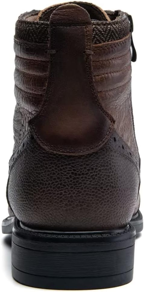 Arkbird Mens Chelsea Boots Stylish and Comfort Leather Chukka Ankle Boots with ZipperBrownembossed806