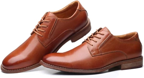 Mens Oxford Casual LaceUp Dress ShoesBrown522