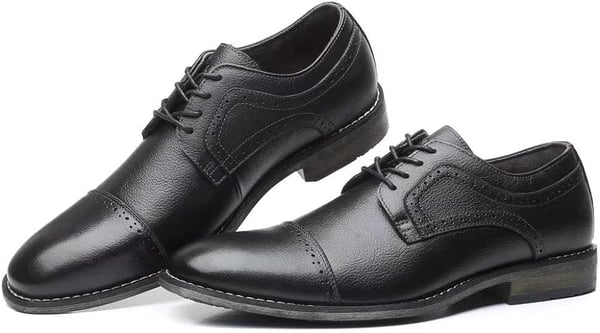 Mens Oxford Casual LaceUp Dress ShoesBlack533