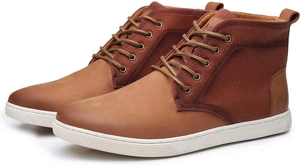 Arkbird Casual Sneaker Shoes Laceup Leather Chukka Boots for Men818brown