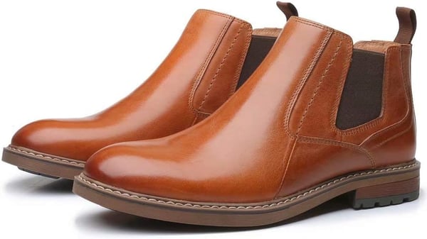 Arkbird Chelsea Ankle Boots for Men Genuine Leather Oxford Casual and Formal Dress BootBrown