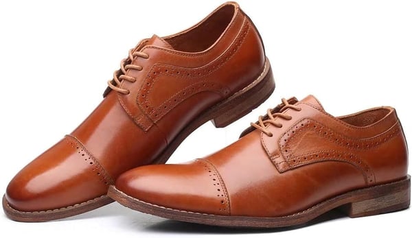 Mens Oxford Casual LaceUp Dress ShoesBrown533