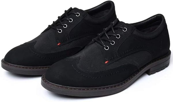 Mens Oxford Casual LaceUp Dress ShoesWingtipblack