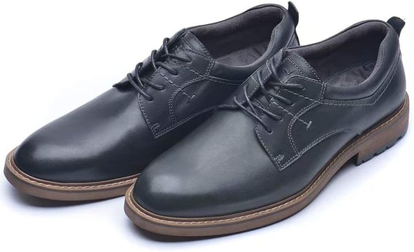 Mens Oxford Casual LaceUp Dress ShoesPlaintoe Black