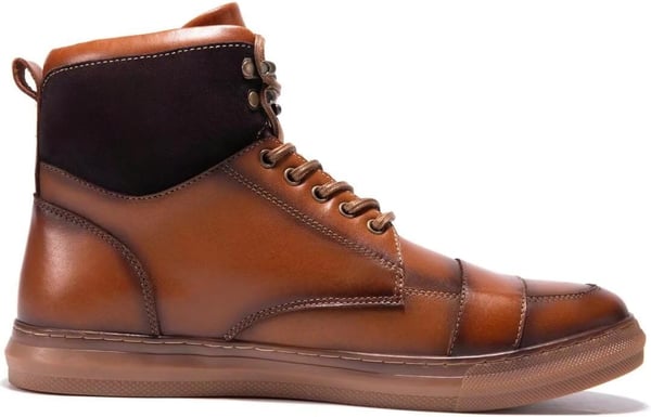 Arkbird Casual Sneaker Shoes Laceup Leather Chukka Boots for MenDark Brown1166