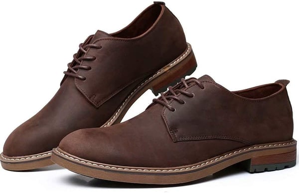 Mens Oxford Casual LaceUp Dress ShoesCoffee