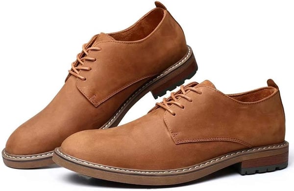 Mens Oxford Casual LaceUp Dress ShoesBrown