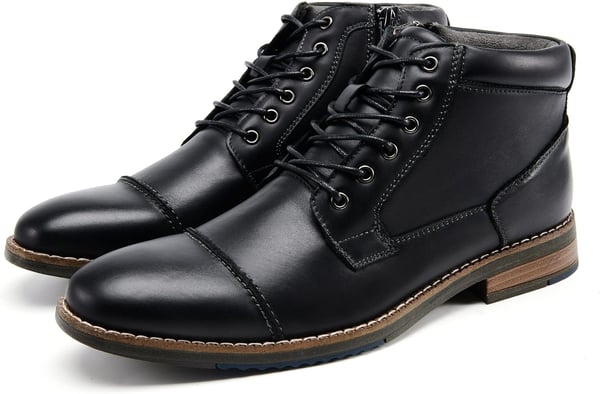 Mens Fashion Oxford Dress Boots Leather Chukka Ankle Boot Business Work Daily Shoes for MenBlack889