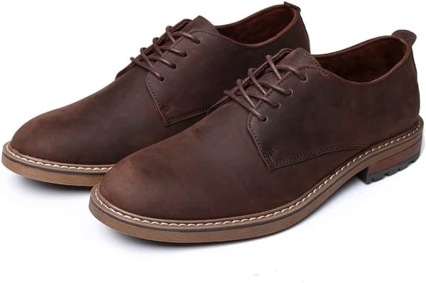 Mens Oxford Casual LaceUp Dress ShoesCoffee