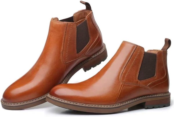 Arkbird Chelsea Ankle Boots for Men Genuine Leather Oxford Casual and Formal Dress BootBrown