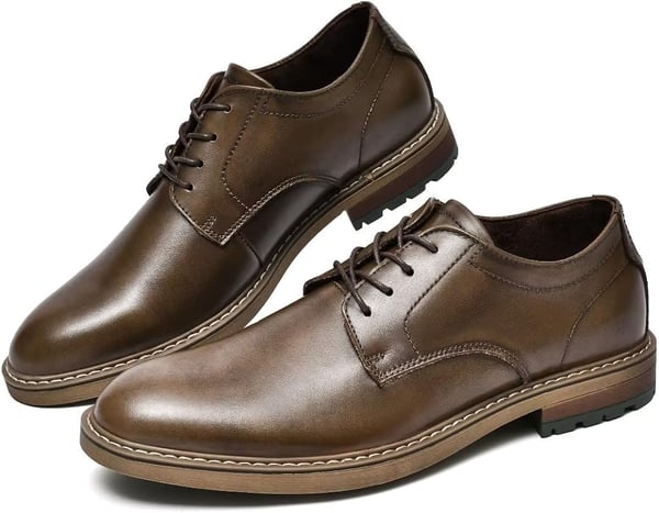 Mens Oxford Casual LaceUp Dress ShoesKhaki3168