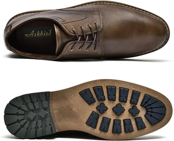 Mens Oxford Casual LaceUp Dress ShoesKhaki3168