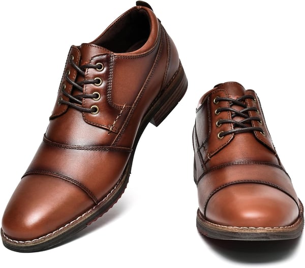 Mens Oxford Dress Shoes Classic Fashion Genuine Leather Business Work Shoe for MenBrown926