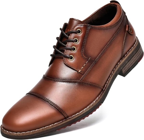 Mens Oxford Dress Shoes Classic Fashion Genuine Leather Business Work Shoe for MenBrown926