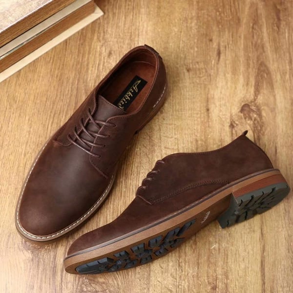 Mens Oxford Casual LaceUp Dress ShoesCoffee