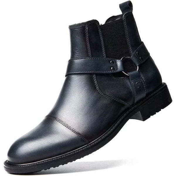 Arkbird Chelsea Ankle Boots for Men Genuine Leather Oxford Casual and Formal Dress BootLight Black